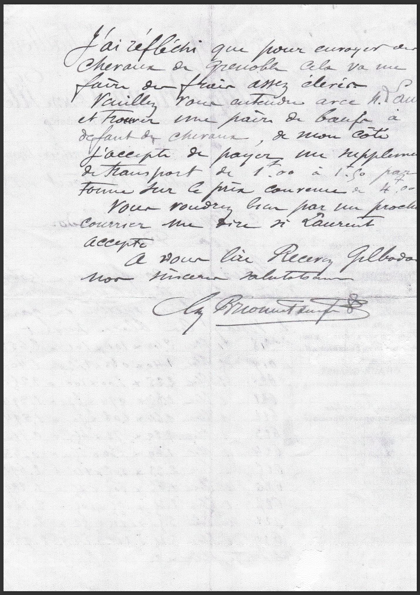 courrier de l'exploitant